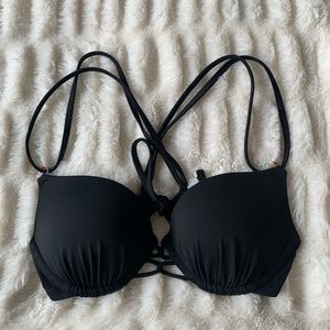 Black pushup bikini top